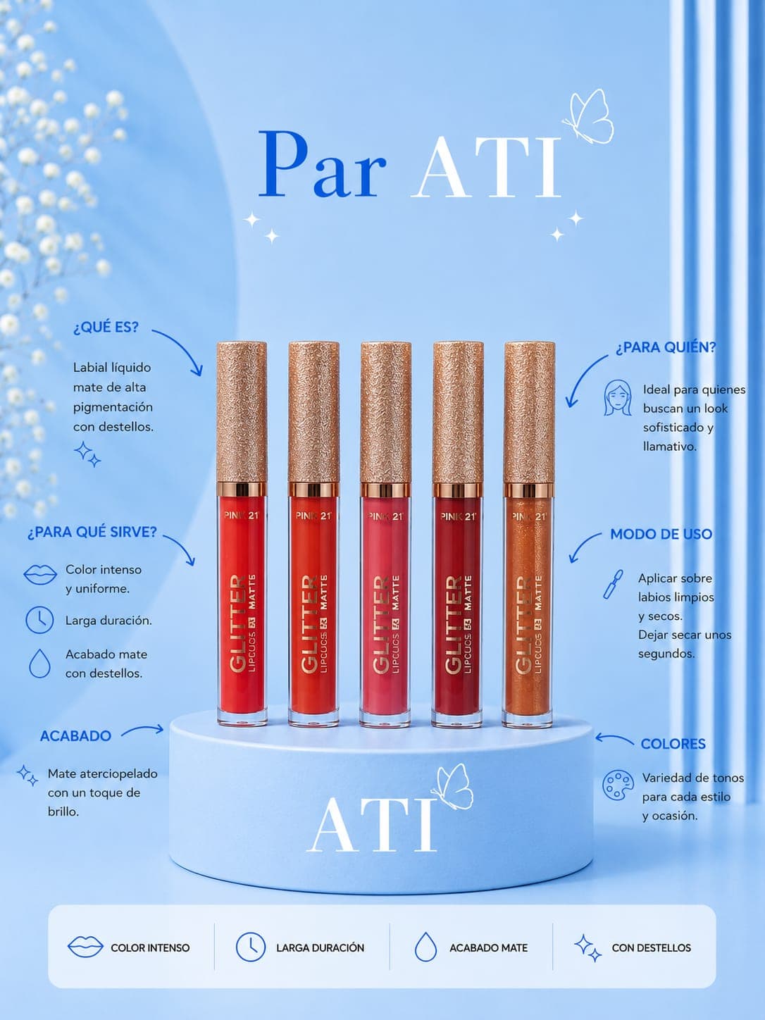 Brillo labial Ultra brillo – Larga duracion